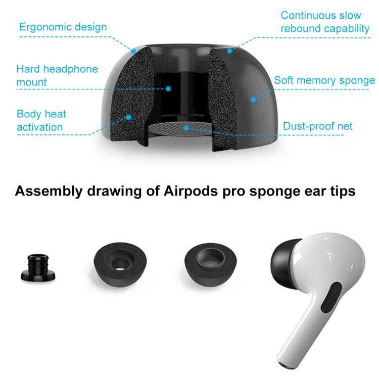 XDcase 3 Pairs Replacement Memory Foam Ear Tips, M Size, 3 Pairs M Size