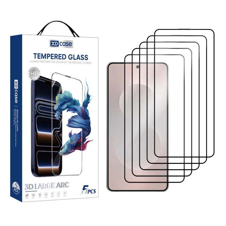 XDcase 5pcs / Pack Silk Screen Printed HD Tempered Glass Film, Support Fingerprint Unlock, For Samsung Galaxy S26+ 5G, For Samsung Galaxy S26 Ultra 5G, For Samsung Galaxy S26 5G, For Samsung Galaxy S25 5G, For Samsung Galaxy S25+ 5G                    ...