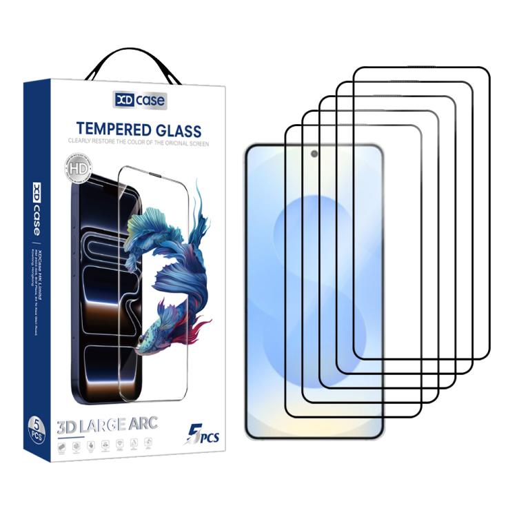 XDcase 5pcs / Pack Silk Screen Printed HD Tempered Glass Film, Support Fingerprint Unlock, For Samsung Galaxy S26+ 5G, For Samsung Galaxy S26 Ultra 5G, For Samsung Galaxy S26 5G, For Samsung Galaxy S25 5G, For Samsung Galaxy S25+ 5G                    ...