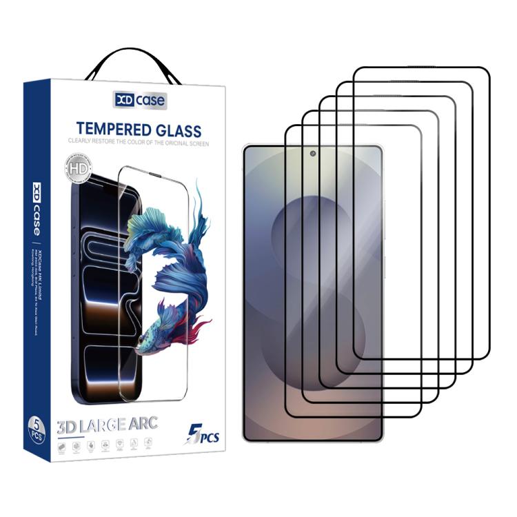 XDcase 5pcs / Pack Silk Screen Printed HD Tempered Glass Film, Support Fingerprint Unlock, For Samsung Galaxy S26+ 5G, For Samsung Galaxy S26 Ultra 5G, For Samsung Galaxy S26 5G, For Samsung Galaxy S25 5G, For Samsung Galaxy S25+ 5G                    ...