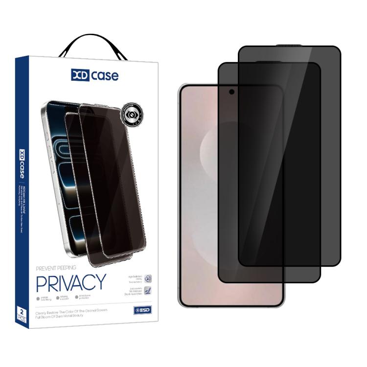 XDcase 2pcs / Pack Silk Screen Printed Anti-Peep Tempered Glass Screen Protector, Support Fingerprint Unlock, For Samsung Galaxy S26+ 5G, For Samsung Galaxy S26 Ultra 5G, For Samsung Galaxy S26 5G, For Samsung Galaxy S25 5G, For Samsung Galaxy S25+ 5G ...