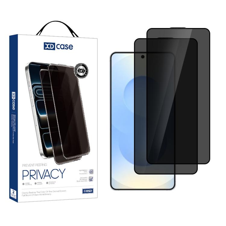 XDcase 2pcs / Pack Silk Screen Printed Anti-Peep Tempered Glass Screen Protector, Support Fingerprint Unlock, For Samsung Galaxy S26+ 5G, For Samsung Galaxy S26 Ultra 5G, For Samsung Galaxy S26 5G, For Samsung Galaxy S25 5G, For Samsung Galaxy S25+ 5G ...