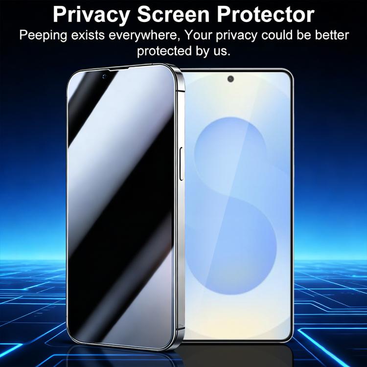 XDcase 2pcs / Pack Silk Screen Printed Anti-Peep Tempered Glass Screen Protector, Support Fingerprint Unlock, For Samsung Galaxy S26+ 5G, For Samsung Galaxy S26 Ultra 5G, For Samsung Galaxy S26 5G, For Samsung Galaxy S25 5G, For Samsung Galaxy S25+ 5G ...