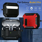XDcase Solid Color Security Lock Earbuds Case with Carabiner, For Samsung Galaxy Buds3 / 3 Pro / 3 FE