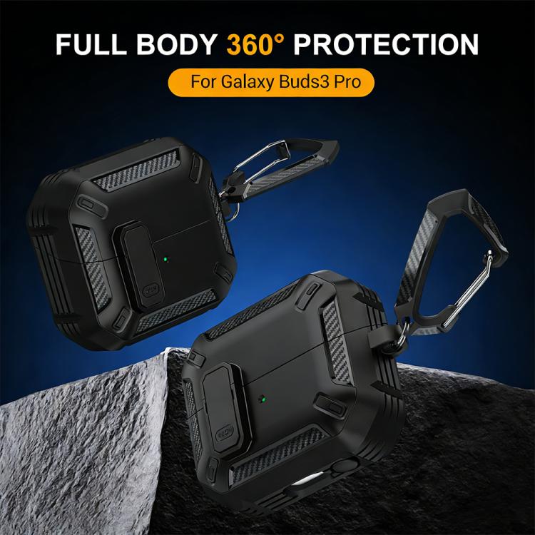 XDcase Solid Color Security Lock Earbuds Case with Carabiner, For Samsung Galaxy Buds3 / 3 Pro / 3 FE
