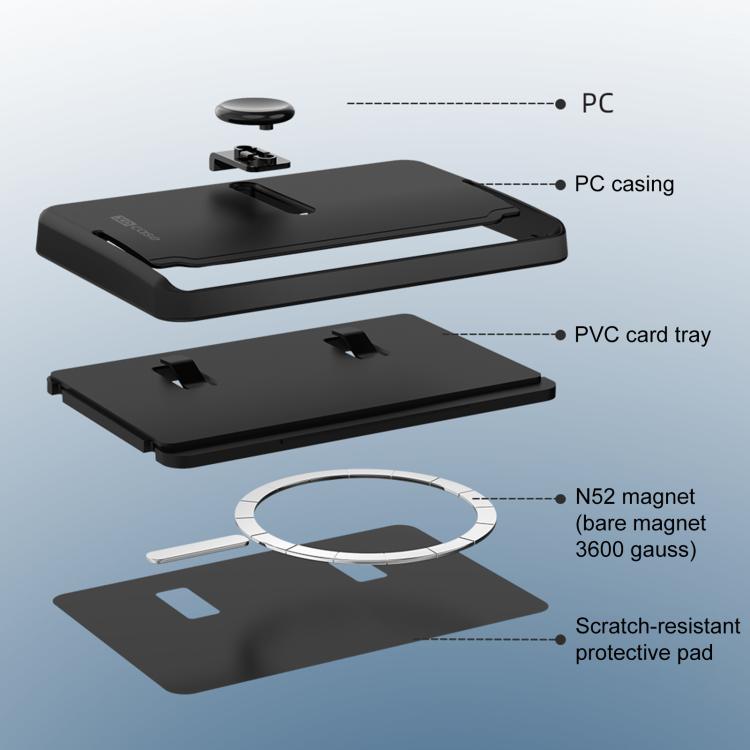 XDcase Side-Push Magnetic 3-Card Holder For iPhone / Galaxy & More