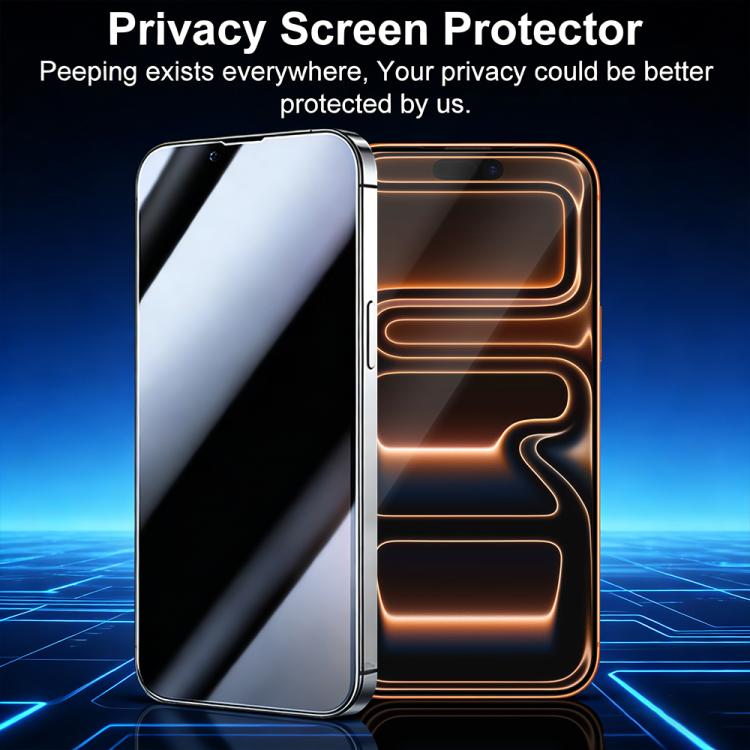 XDcase 5pcs / Pack Silk Screen Printed Anti-Peep Tempered Glass Screen Protector, For iPhone 17e / 16e, For iPhone 17 Pro Max, For iPhone 17 Pro, For iPhone 17, For iPhone Air, For iPhone 16 Pro Max, For iPhone 16 Pro, For iPhone 16 Plus, For iPhone 16...