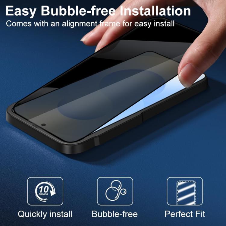 XDcase 5pcs / Pack Silk Screen Printed Anti-Peep Tempered Glass Screen Protector, Support Fingerprint Unlock, For Samsung Galaxy S26+ 5G, For Samsung Galaxy S26 Ultra 5G, For Samsung Galaxy S26 5G, For Samsung Galaxy S25 5G, For Samsung Galaxy S25+ 5G ...