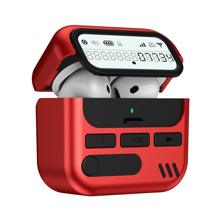 XDcase Retro Pager Design PC Hybrid TPU Earbuds Case, For AirPods 4, For AirPods Pro 2 / 1
