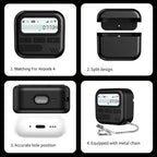 XDcase Retro Pager Design PC Hybrid TPU Earbuds Case, For AirPods 4, For AirPods Pro 2 / 1