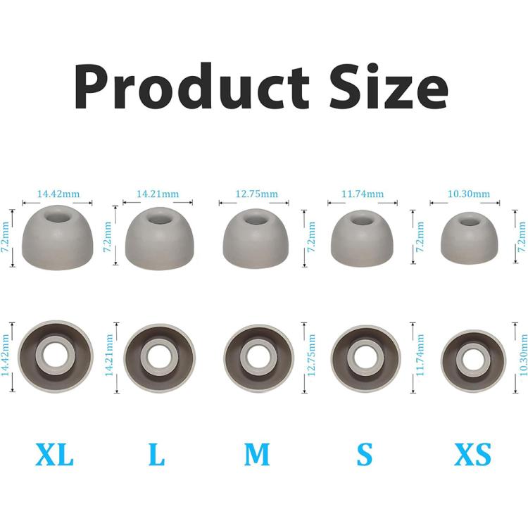 XDcase 5 Pairs Silicone Ear Tips Kit, XS/S/M/L/XL Size, For Beats Powerbeats Pro 2 / Fit / Studio Buds