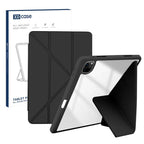 XDcase Rice Grain Texture Y-fold Holder Smart Tablet Leather Case with Pen Slot, For iPad Pro 12.9 inch 2022 / 2021 / 2020