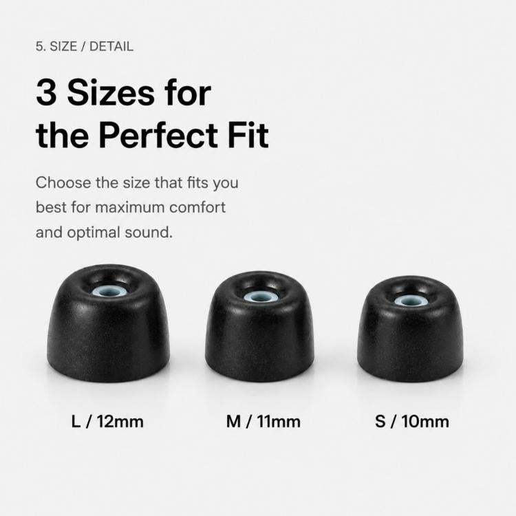 XDcase 3 Pairs Replacement Memory Foam Ear Tips Kit, S/M/L Size, Cleaning Brush Color Random, For Sony WF-1000XM6 / XM5 / XM4
