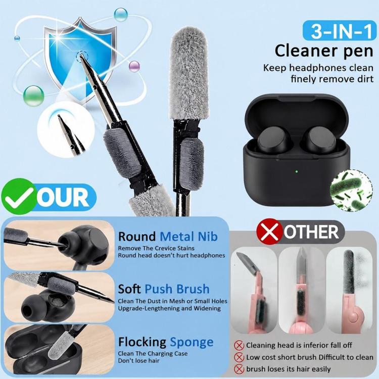 XDcase 4 Pairs Replacement Silicone Ear Tips Kit, XS/S/M/L Size, Cleaning Brush Color Random, 4 Pairs
