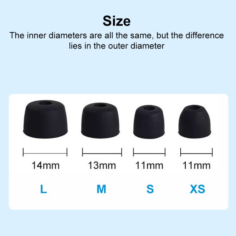 XDcase 4 Pairs Replacement Silicone Ear Tips Kit, XS/S/M/L Size, Cleaning Brush Color Random, 4 Pairs