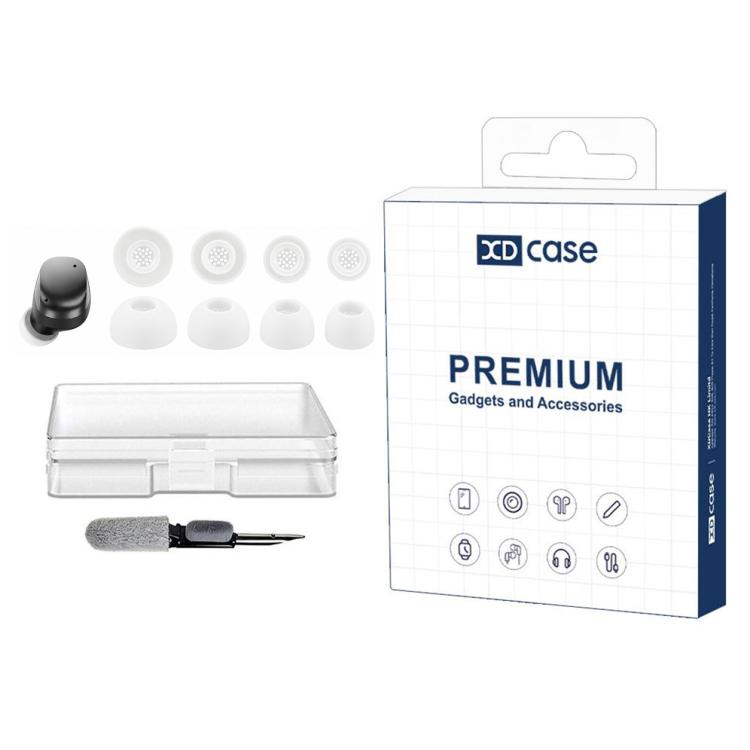 XDcase 4 Pairs Replacement Silicone Ear Tips Kit, XS/S/M/L Size, Cleaning Brush Color Random, For Sennheiser Momentum 4 / 3