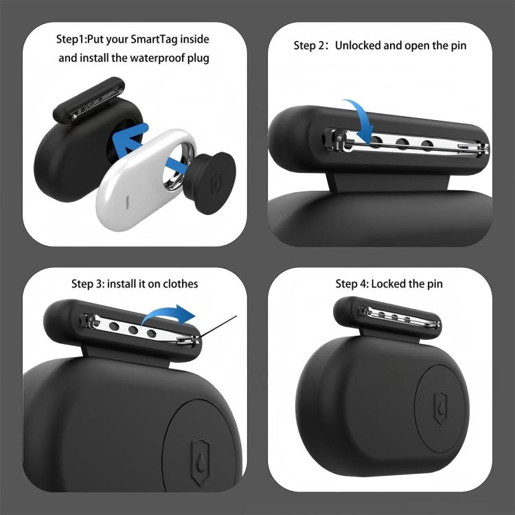 XDcase 4pcs Waterproof Silicone Protective Case with Brooch, 4PCS
