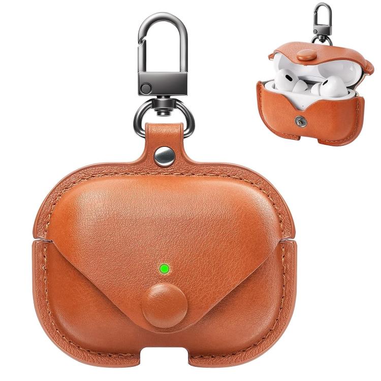 XDcase Business Leather Earphone Protective Case with Hook, For AirPods Pro 3, For AirPods 4, For AirPods Pro 2 / 1