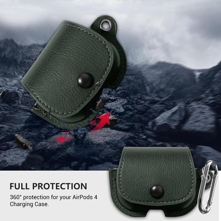 XDcase Backpack Style PU Leather Earphone Protective Case with Carabiner, For AirPods 5 / 4, For AirPods Pro 3, For AirPods Pro 2 / 1