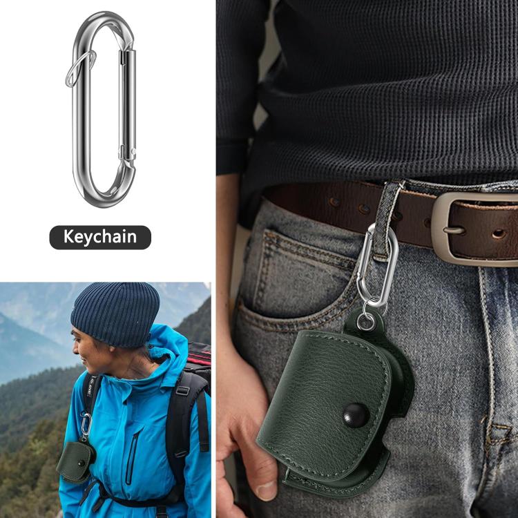 XDcase Backpack Style PU Leather Earphone Protective Case with Carabiner, For AirPods 5 / 4, For AirPods Pro 3, For AirPods Pro 2 / 1