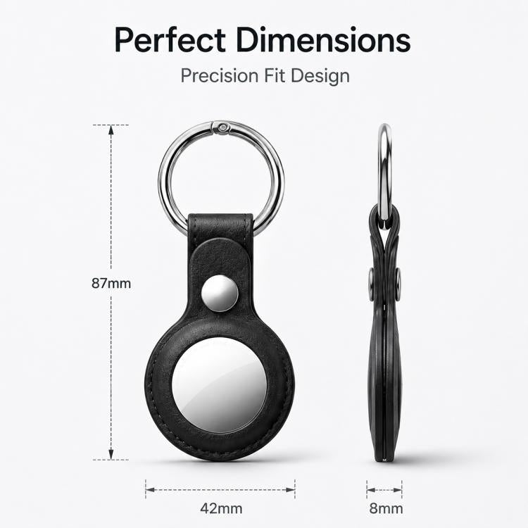 XDcase Double-sided Hollow Vegan Leather Protective Case with Metal Ring, For AirTag 2nd Gen / AirTag 1st Gen