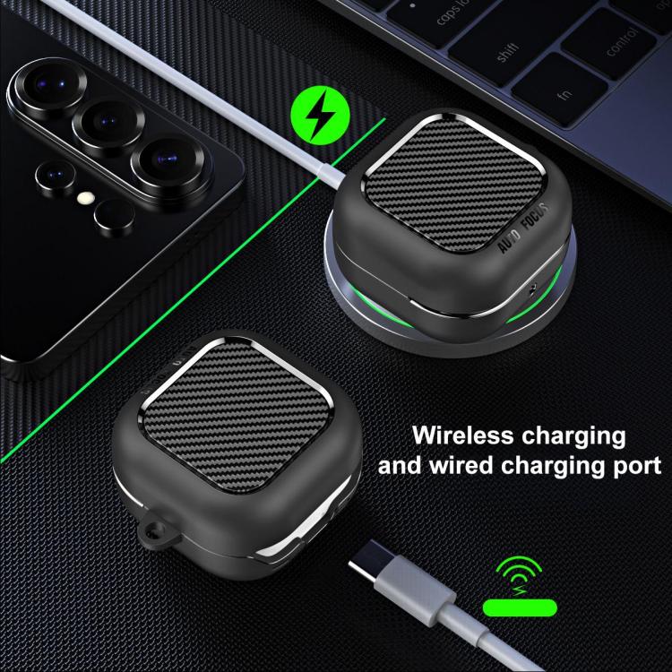 XDcase Fiber Texture Wireless Earphones Case with Carabiner, For Samsung Galaxy Buds4 / Buds4 Pro