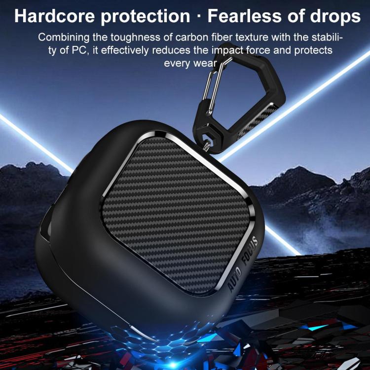 XDcase Fiber Texture Wireless Earphones Case with Carabiner, For Samsung Galaxy Buds4 / Buds4 Pro