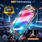 XDcase Separable PC Crystal Case & Tempered Glass Film & Joystick Caps Set, For Nintendo Switch 2, For Nintendo Switch OLED, For Nintendo Switch