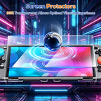 XDcase Separable PC Crystal Case & Tempered Glass Film & Joystick Caps Set, For Nintendo Switch 2, For Nintendo Switch OLED, For Nintendo Switch