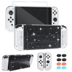 XDcase Separable PC Crystal Case & Tempered Glass Film & Joystick Caps Set, For Nintendo Switch 2, For Nintendo Switch OLED, For Nintendo Switch