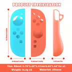 XDcase 1 Pair Soft Silicone Protective Case & Joystick Caps Set, For Nintendo Switch / Switch OLED Joy-Con