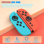XDcase 1 Pair Soft Silicone Protective Case & Joystick Caps Set, For Nintendo Switch / Switch OLED Joy-Con