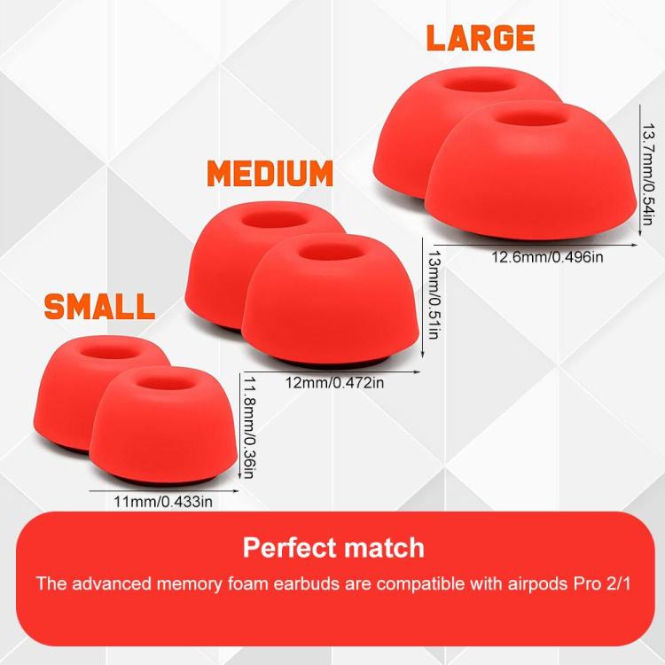 XDcase 3 Pairs Replacement Memory Foam Ear Tips Kit, S/M/L Size, Cleaning Pen Color Random, For AirPods Pro 1 / 2
