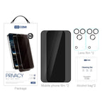 XDcase 2 Pairs Anti-Peep Tempered Glass Screen Protector + Silkscreen Lens Protector, For iPhone 17 Pro Max, For iPhone 17 Pro, For iPhone 17, For iPhone Air