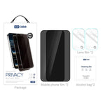 XDcase 2 Pairs Anti-Peep Tempered Glass Screen Protector + Transparent Lens Protector, For iPhone 17 Pro Max, For iPhone 17 Pro, For iPhone 17, For iPhone Air
