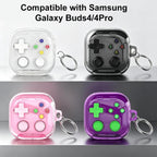 XDcase Transparent Retro Game Console Design Earbuds Case with Holder & Stress Relief Button, For Galaxy Buds4 / Buds4 Pro