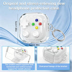 XDcase Transparent Retro Game Console Design Earbuds Case with Holder & Stress Relief Button, For Galaxy Buds4 / Buds4 Pro