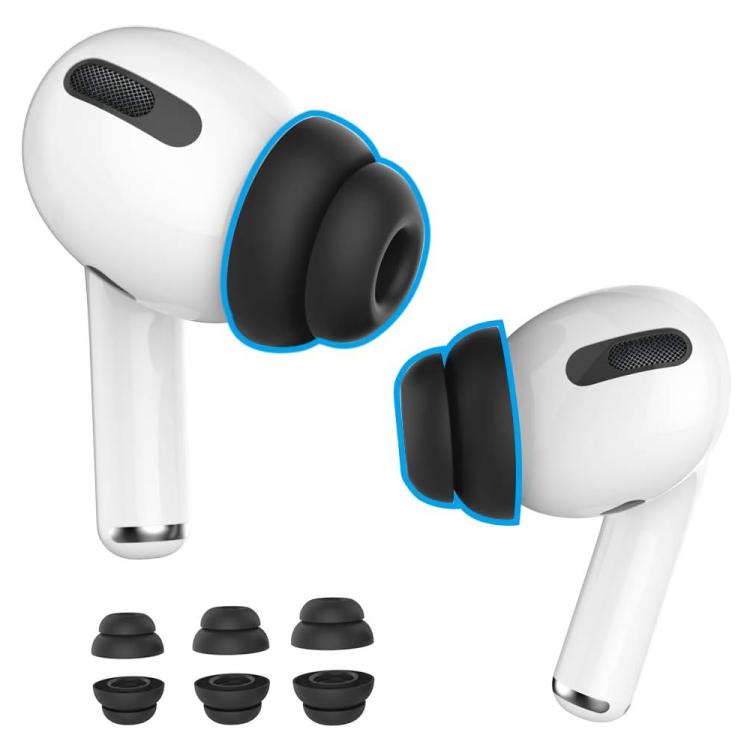 XDcase 3 Pairs Noise Reduction Silicone Ear Tips Kit, S/M/L Size, Cleaning Brush Color Random, For AirPods Pro 1 / 2