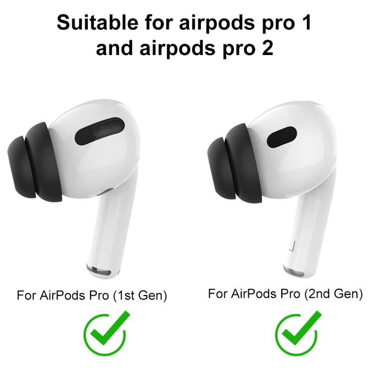 XDcase 3 Pairs Noise Reduction Silicone Ear Tips Kit, S/M/L Size, Cleaning Brush Color Random, For AirPods Pro 1 / 2