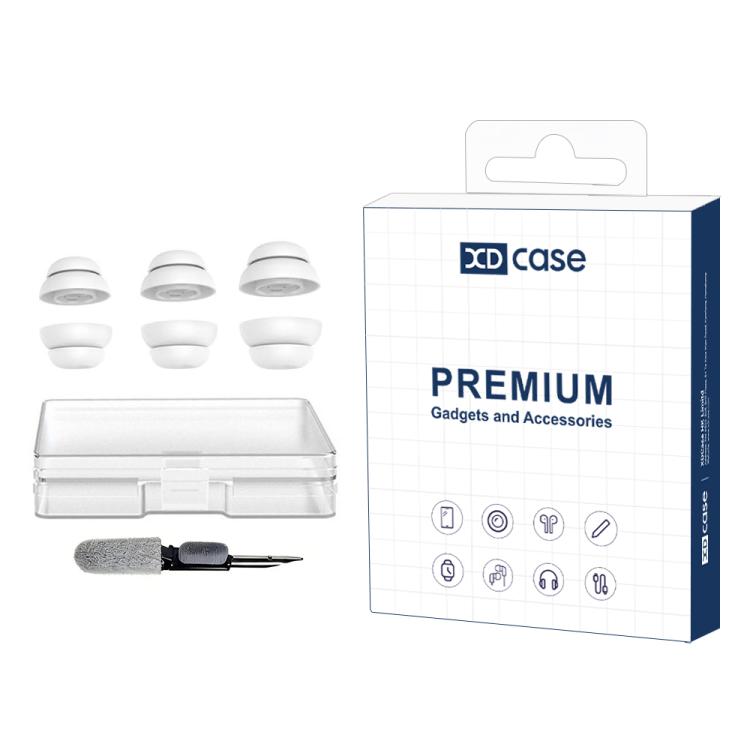 XDcase 3 Pairs Noise Reduction Silicone Ear Tips Kit, S/M/L Size, Cleaning Brush Color Random, For AirPods Pro 1 / 2