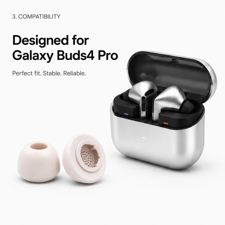 XDcase 3 Pairs Silicone Ear Tips S/M/L Size with Storage & Cleaning Kit, Cleaning Brush Color Random, For Galaxy Buds3 Pro / Buds4 Pro