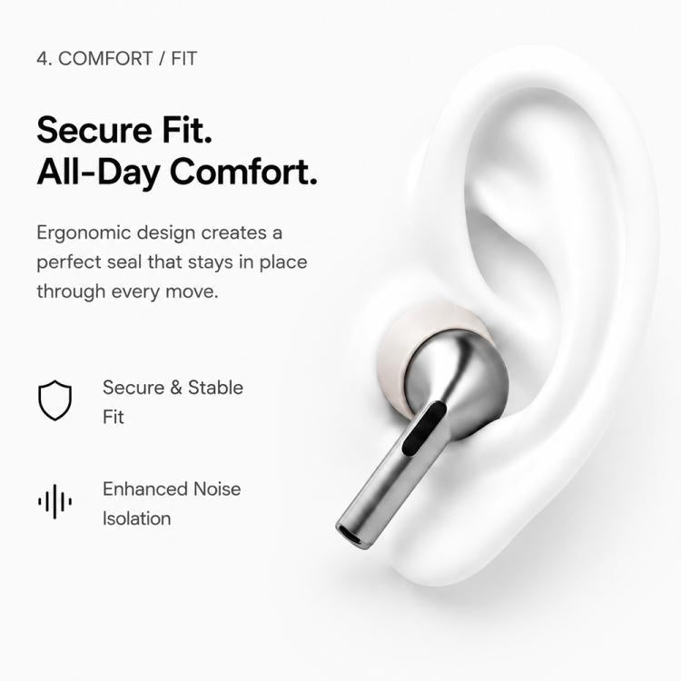 XDcase 3 Pairs Silicone Ear Tips S/M/L Size with Storage & Cleaning Kit, Cleaning Brush Color Random, For Galaxy Buds3 Pro / Buds4 Pro