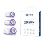 XDcase 3 Pairs Replacement Silicone Sponge Ear Tips, S/M/L Size, White Purple, White Blue
