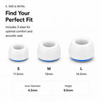 XDcase 3 Pairs Replacement Silicone Sponge Ear Tips, S/M/L Size, White Purple, White Blue