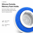 XDcase 3 Pairs Replacement Silicone Sponge Ear Tips, S/M/L Size, White Purple, White Blue