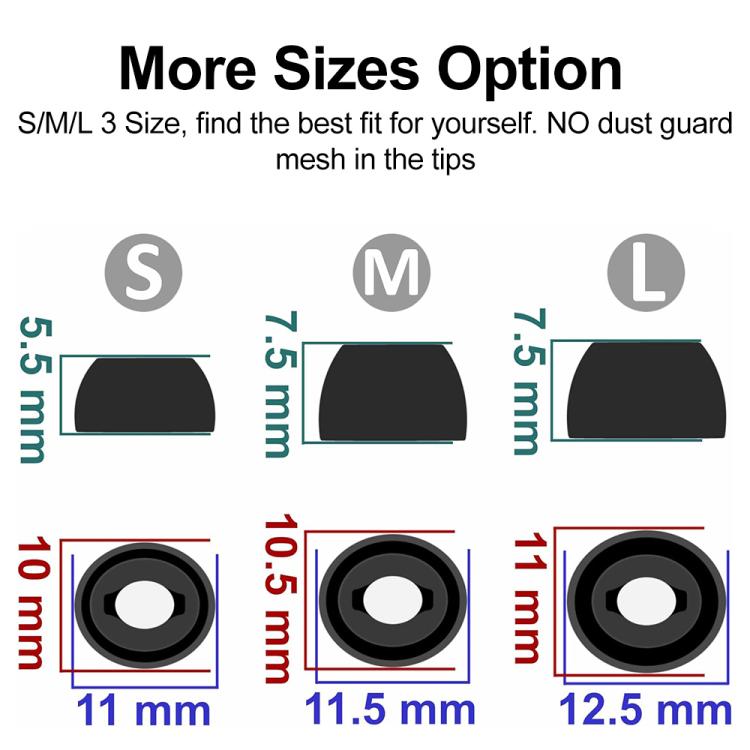 XDcase 3 Pairs Replacement Silicone Ear Tips Kit, S/M/L Size, Cleaning Brush Color Random, For Galaxy Buds Pro / R190