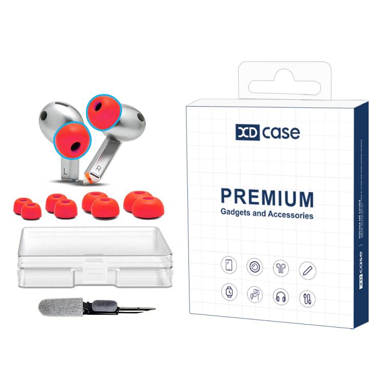 XDcase 4 Pairs Replacement Memory Foam Ear Tips Kit, XS/S/M/L Size, Cleaning Brush Color Random, For Galaxy Buds3 Pro / Buds4 Pro