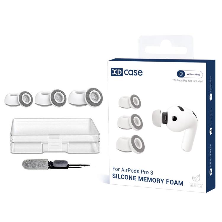 XDcase 3 Pairs Replacement Silicone Sponge Ear Tips Kit, S/M/L Size, Cleaning Brush Color Random, 3 Pairs S/M/L Size(White Black), 3 Pairs S/M/L Size(White Grey), 3 Pairs S/M/L Size(White Blue), 3 Pairs S/M/L Size(Black Orange), 3 Pairs S/M/L Size(Blac...