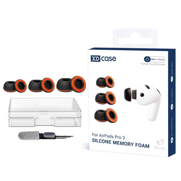 XDcase 3 Pairs Replacement Silicone Sponge Ear Tips Kit, S/M/L Size, Cleaning Brush Color Random, 3 Pairs S/M/L Size(White Black), 3 Pairs S/M/L Size(White Grey), 3 Pairs S/M/L Size(White Blue), 3 Pairs S/M/L Size(Black Orange), 3 Pairs S/M/L Size(Blac...