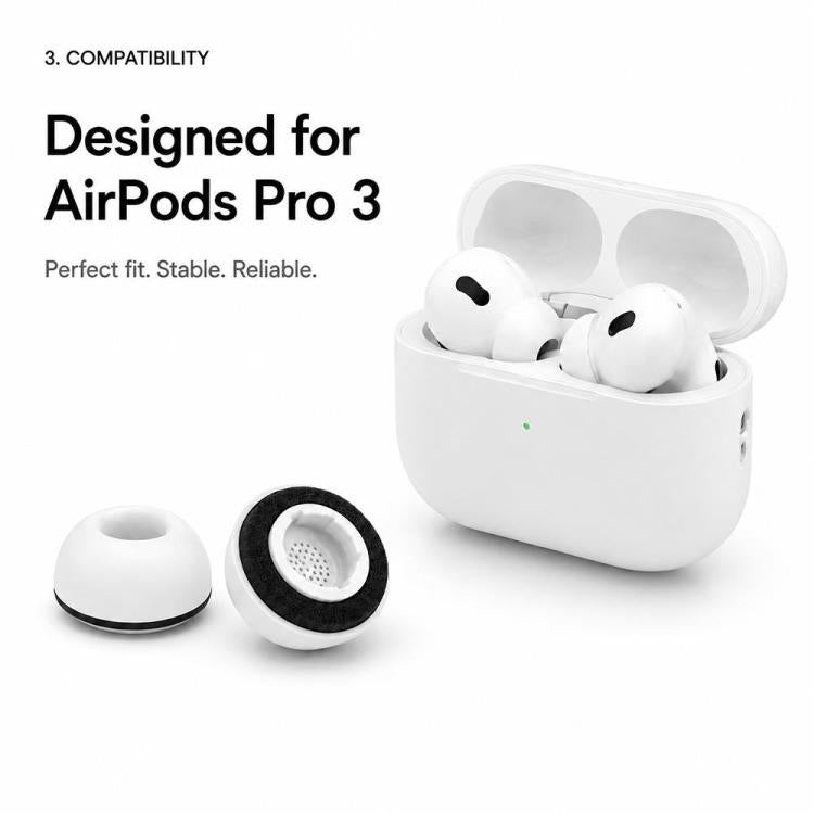 XDcase 3 Pairs Replacement Silicone Sponge Ear Tips Kit, S/M/L Size, Cleaning Brush Color Random, For AirPods Pro 3